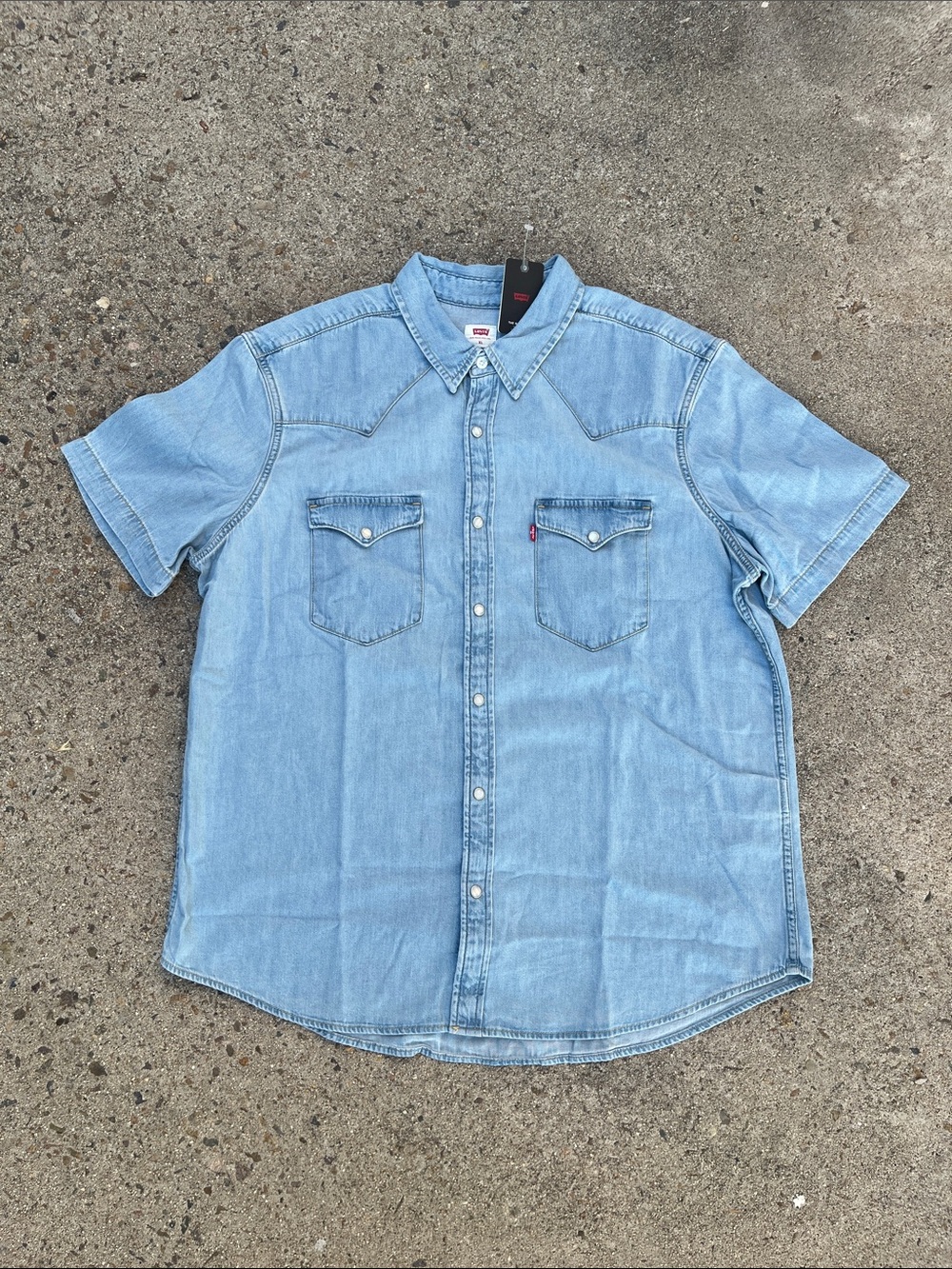 Levi's Western Shirt Denim Shirt XL Blue Short-Sleeve Denim Western Shirt